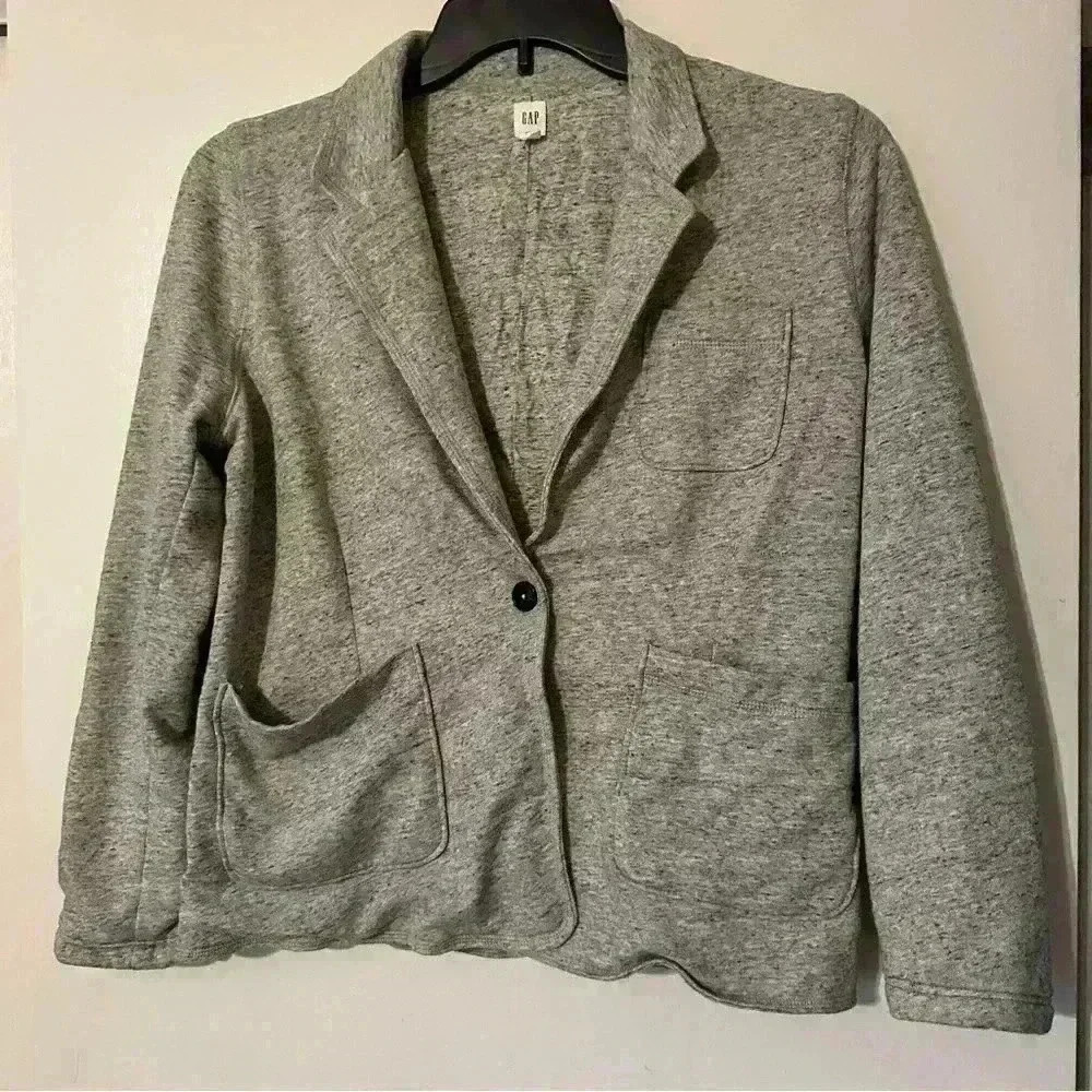 Gap cotton blazer jacket women L gray
